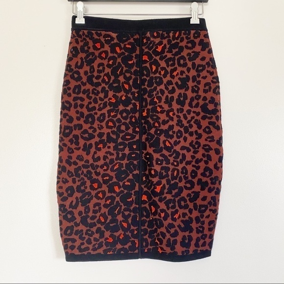 A.L.C Ellwood Leopard Print Pencil Wool Skirt S - Picture 6 of 9